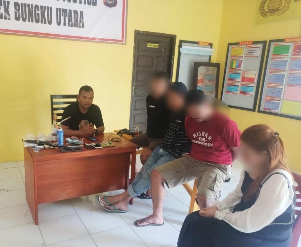 Polsek Bungku Utara Mengamankan 4 Orang Pelaku Narkoba